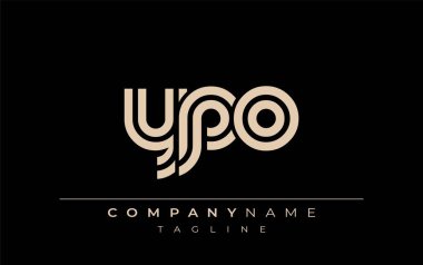 YPO Yaratıcı Eşsiz Modern Harf Logosu Tasarımı. Benzersiz bir harf dizaynına sahip stilize logo, soyut minimalist estetik ve modern cazibe sunar.