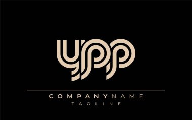 YPP Yaratıcı Eşsiz Modern Harf Logosu Tasarımı. Benzersiz bir harf dizaynına sahip stilize logo, soyut minimalist estetik ve modern cazibe sunar.