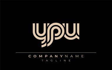 YPU Yaratıcı Eşsiz Modern Harf Logosu Tasarımı. Benzersiz bir harf dizaynına sahip stilize logo, soyut minimalist estetik ve modern cazibe sunar.