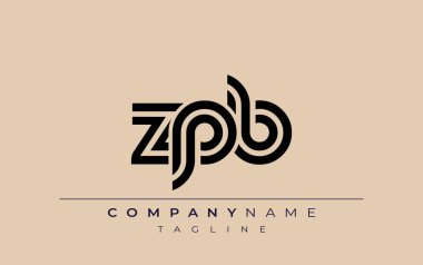 ZPB Yaratıcı Eşsiz Modern Harf Logosu Tasarımı. Benzersiz bir harf dizaynına sahip stilize logo, soyut minimalist estetik ve modern cazibe sunar.