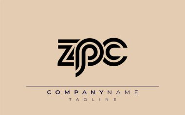 ZPC Yaratıcı Eşsiz Modern Harf Logosu Tasarımı. Benzersiz bir harf dizaynına sahip stilize logo, soyut minimalist estetik ve modern cazibe sunar.
