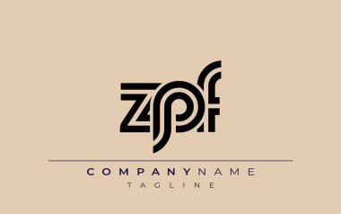 ZPF Yaratıcı Eşsiz Modern Harf Logosu Tasarımı. Benzersiz bir harf dizaynına sahip stilize logo, soyut minimalist estetik ve modern cazibe sunar.