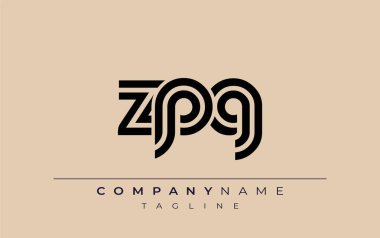 ZPG Yaratıcı Eşsiz Modern Harf Logosu Tasarımı. Benzersiz bir harf dizaynına sahip stilize logo, soyut minimalist estetik ve modern cazibe sunar.