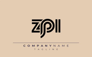 ZPI Yaratıcı Eşsiz Modern Harf Logosu Tasarımı. Benzersiz bir harf dizaynına sahip stilize logo, soyut minimalist estetik ve modern cazibe sunar.