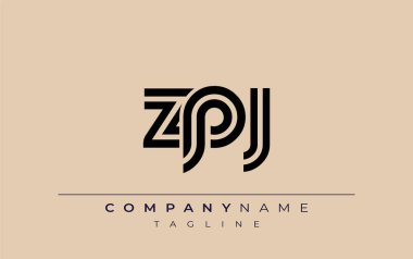 ZPJ Yaratıcı Eşsiz Modern Harf Logosu Tasarımı. Benzersiz bir harf dizaynına sahip stilize logo, soyut minimalist estetik ve modern cazibe sunar.