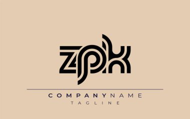 ZPK Yaratıcı Eşsiz Modern Harf Logosu Tasarımı. Benzersiz bir harf dizaynına sahip stilize logo, soyut minimalist estetik ve modern cazibe sunar.