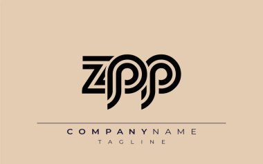 ZPP Yaratıcı Eşsiz Modern Harf Logosu Tasarımı. Benzersiz bir harf dizaynına sahip stilize logo, soyut minimalist estetik ve modern cazibe sunar.