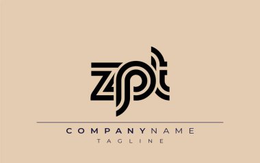 ZPT Yaratıcı Eşsiz Modern Harf Logosu Tasarımı. Benzersiz bir harf dizaynına sahip stilize logo, soyut minimalist estetik ve modern cazibe sunar.