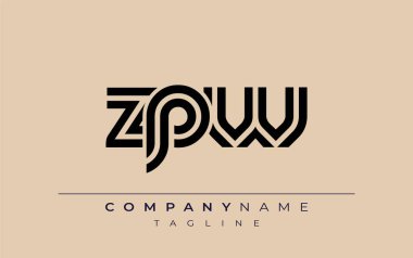 ZPW Yaratıcı Eşsiz Modern Harf Logosu Tasarımı. Benzersiz bir harf dizaynına sahip stilize logo, soyut minimalist estetik ve modern cazibe sunar.