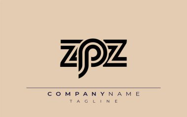 ZPZ Yaratıcı Eşsiz Modern Harf Logosu Tasarımı. Benzersiz bir harf dizaynına sahip stilize logo, soyut minimalist estetik ve modern cazibe sunar.