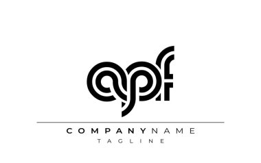 APF Yaratıcı Eşsiz Modern Harf Logosu Tasarımı. Benzersiz bir harf dizaynına sahip stilize logo, soyut minimalist estetik ve modern cazibe sunar.