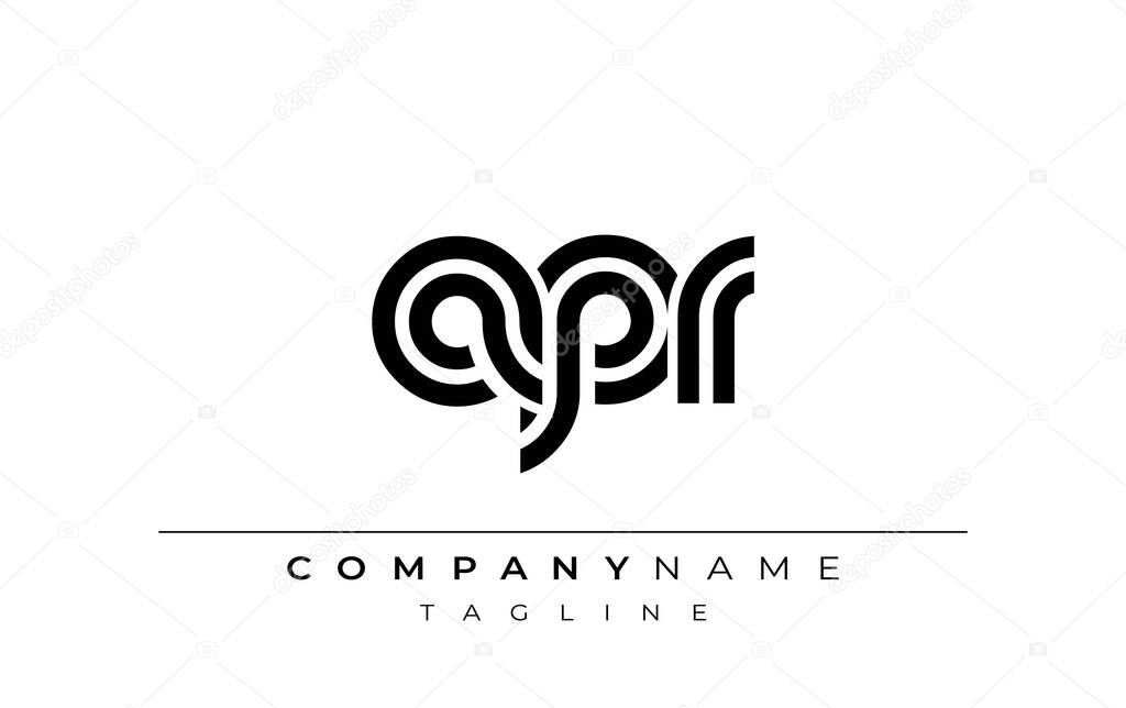 APR Creative Unique Modern Letter Logo Design. Stylized logo featuring a unique letter design, presenting abstract minimalist aesthetics and modern appeal.