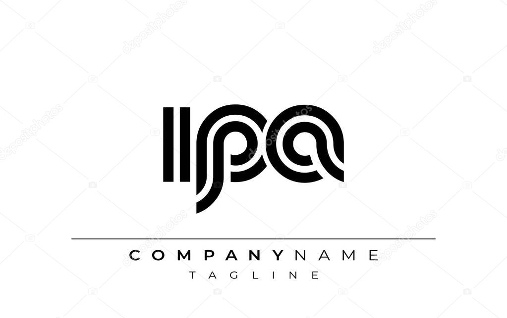 IPA Creative Unique Modern Letter Logo Design. Stylized logo featuring a unique letter design, presenting abstract minimalist aesthetics and modern appeal.