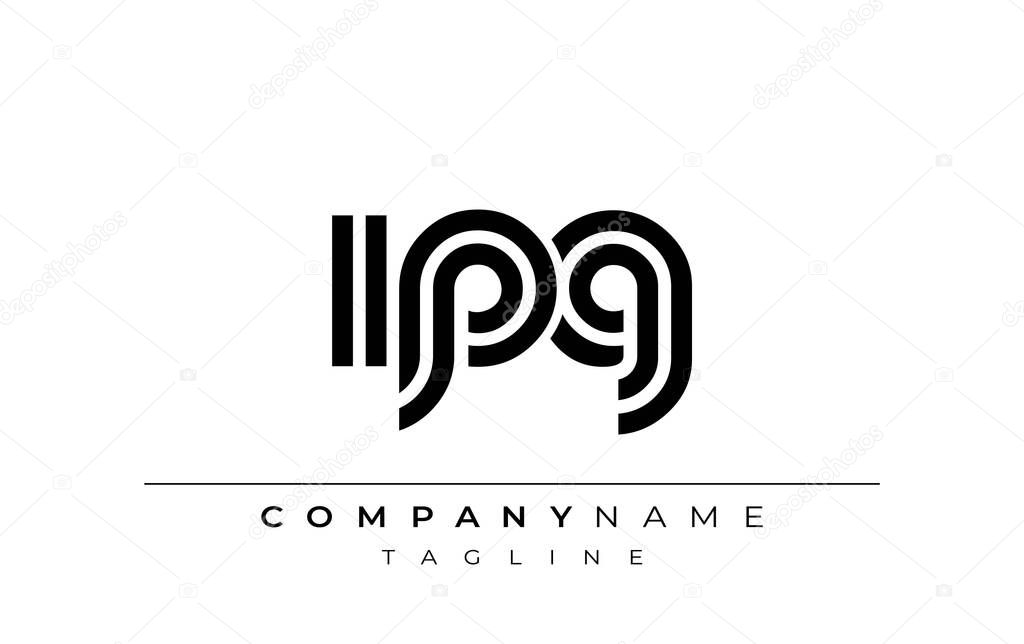IPG Creative Unique Modern Letter Logo Design. Stylized logo featuring a unique letter design, presenting abstract minimalist aesthetics and modern appeal.