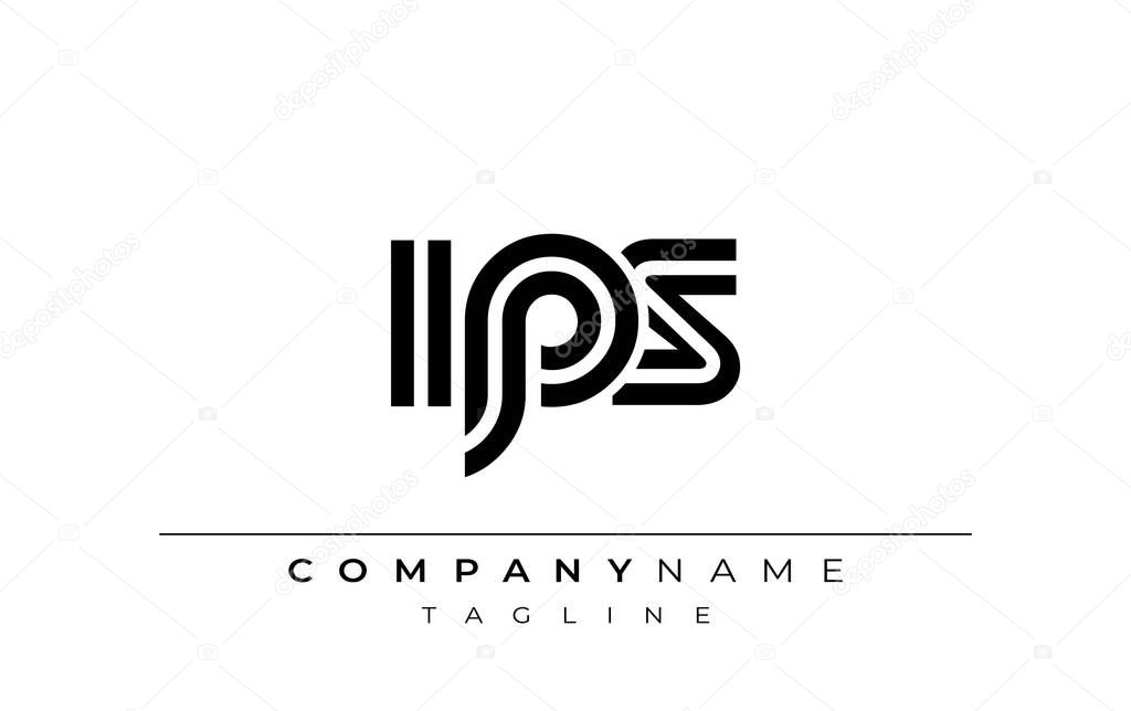 IPS Creative Unique Modern Letter Logo Design. Stylized logo featuring a unique letter design, presenting abstract minimalist aesthetics and modern appeal.