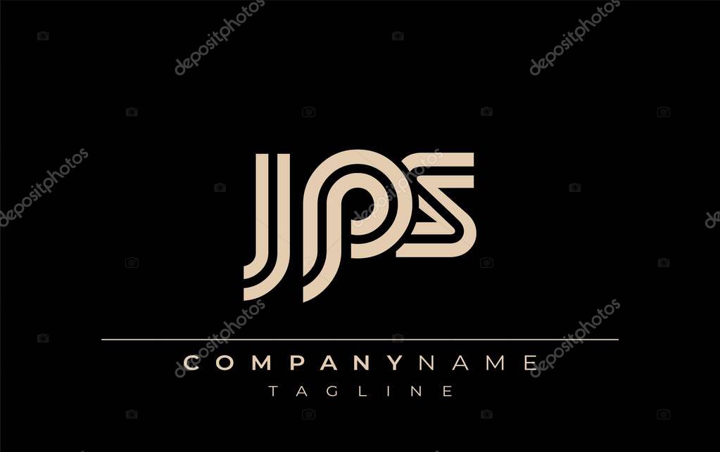 JPS Creative Unique Modern Letter Logo Design. Stylized logo featuring a unique letter design, presenting abstract minimalist aesthetics and modern appeal.