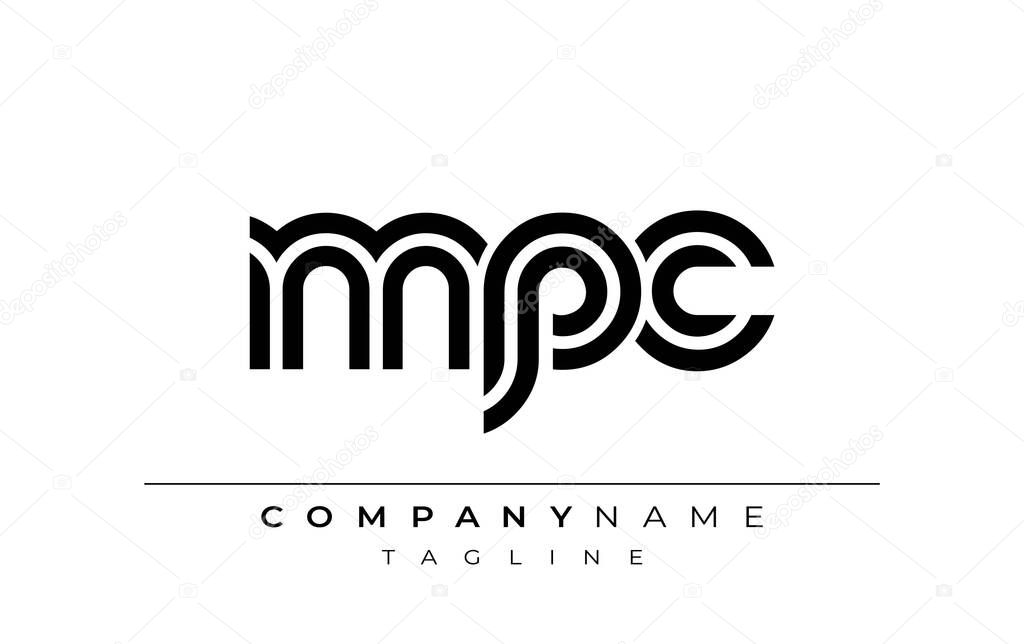 MPC Creative Unique Modern Letter Logo Design. Stylized logo featuring a unique letter design, presenting abstract minimalist aesthetics and modern appeal.