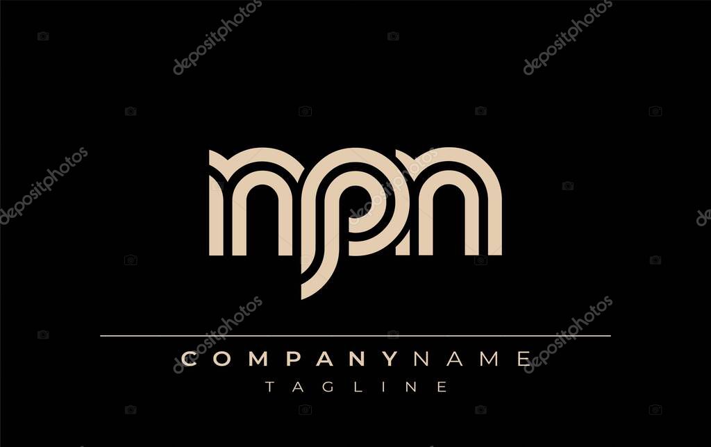 NPN Creative Unique Modern Letter Logo Design. Stylized logo featuring a unique letter design, presenting abstract minimalist aesthetics and modern appeal.