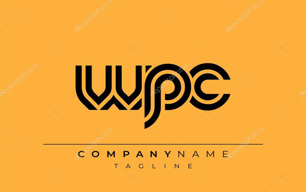 WPC Creative Unique Modern Letter Logo Design. Stylized logo featuring a unique letter design, presenting abstract minimalist aesthetics and modern appeal.