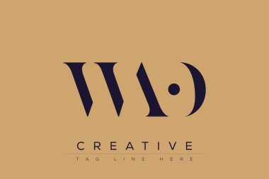 WAO soyut harf logosu tasarımı. Bu logo üç soyut harf tarafından tasarlanmıştır..