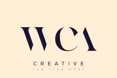 WCA soyut harf logosu tasarımı. Bu logo üç soyut harf tarafından tasarlanmıştır..