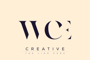 WCE soyut harf logosu tasarımı. Bu logo üç soyut harf tarafından tasarlanmıştır..