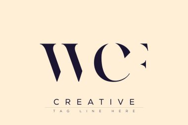 WCF soyut harf logosu tasarımı. Bu logo üç soyut harf tarafından tasarlanmıştır..