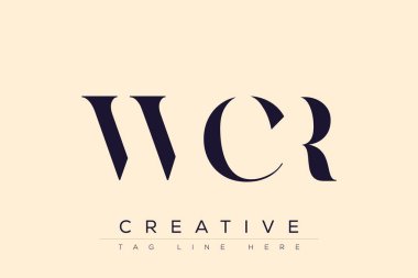 WCR soyut harf logosu tasarımı. Bu logo üç soyut harf tarafından tasarlanmıştır..