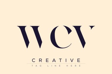 WCV soyut harf logosu tasarımı. Bu logo üç soyut harf tarafından tasarlanmıştır..