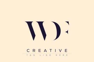 WDF soyut harf logosu tasarımı. Bu logo üç soyut harf tarafından tasarlanmıştır..