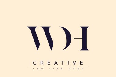 WDH soyut harf logosu tasarımı. Bu logo üç soyut harf tarafından tasarlanmıştır..