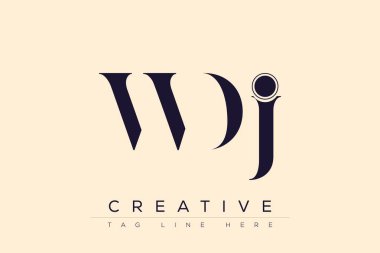 WDJ soyut harf logosu tasarımı. Bu logo üç soyut harf tarafından tasarlanmıştır..