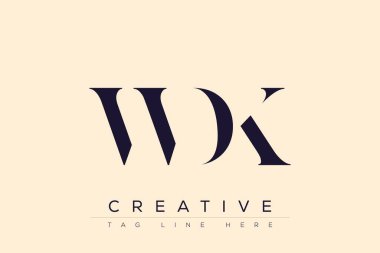 WDK soyut harf logosu tasarımı. Bu logo üç soyut harf tarafından tasarlanmıştır..