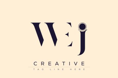 WEJ soyut harf logosu tasarımı. Bu logo üç soyut harf tarafından tasarlanmıştır..
