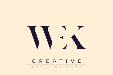 WEK soyut harf logosu tasarımı. Bu logo üç soyut harf tarafından tasarlanmıştır..