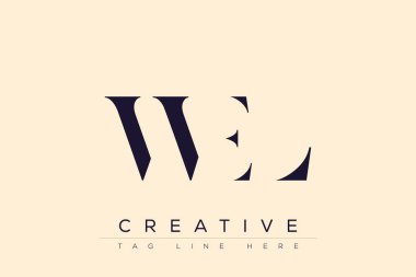 WEL soyut harf logosu tasarımı. Bu logo üç soyut harf tarafından tasarlanmıştır..