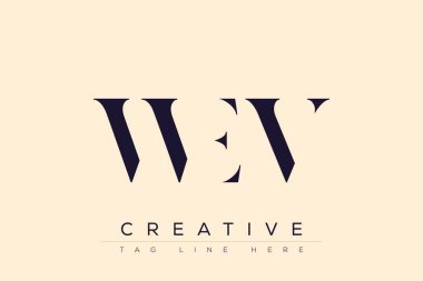 WEV soyut harf logosu tasarımı. Bu logo üç soyut harf tarafından tasarlanmıştır..