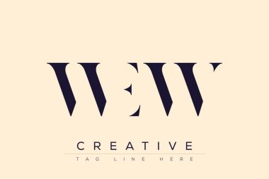 Wew soyut harf logosu tasarımı. Bu logo üç soyut harf tarafından tasarlanmıştır..