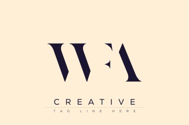 WFA soyut harf logosu tasarımı. Bu logo üç soyut harf tarafından tasarlanmıştır..