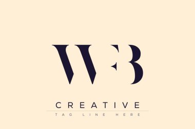 WFB soyut harf logosu tasarımı. Bu logo üç soyut harf tarafından tasarlanmıştır..