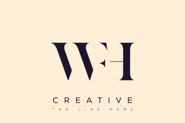 WFH soyut harf logosu tasarımı. Bu logo üç soyut harf tarafından tasarlanmıştır..