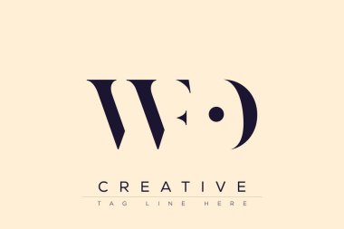 WFO soyut harf logosu tasarımı. Bu logo üç soyut harf tarafından tasarlanmıştır..
