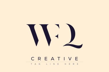 WFQ soyut harf logosu tasarımı. Bu logo üç soyut harf tarafından tasarlanmıştır..