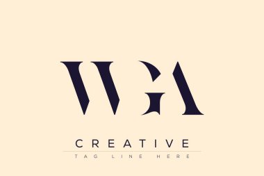 WGA soyut harf logosu tasarımı. Bu logo üç soyut harf tarafından tasarlanmıştır..