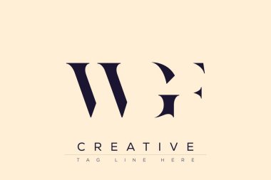 WGF soyut harf logosu tasarımı. Bu logo üç soyut harf tarafından tasarlanmıştır..