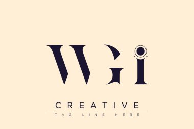 WGI soyut harf logosu tasarımı. Bu logo üç soyut harf tarafından tasarlanmıştır..