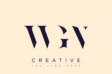 WGN soyut harf logosu tasarımı. Bu logo üç soyut harf tarafından tasarlanmıştır..