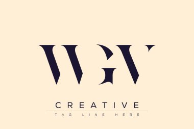 WGV soyut harf logosu tasarımı. Bu logo üç soyut harf tarafından tasarlanmıştır..