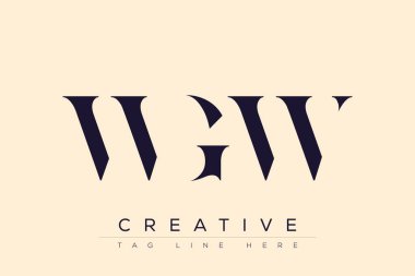 WGW soyut harf logosu tasarımı. Bu logo üç soyut harf tarafından tasarlanmıştır..