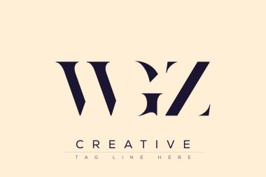 WGZ soyut harf logosu tasarımı. Bu logo üç soyut harf tarafından tasarlanmıştır..